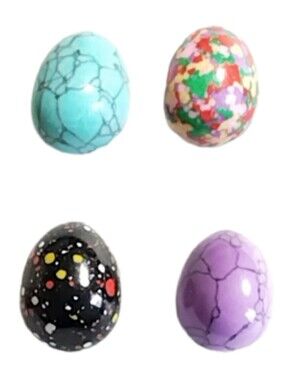 Natural Stone & Crystal Mini Egg Set Assorted Colors (4 Pcs) 0.83" X 0.63" NWOT